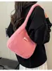 Bolsa de Mão Estilo Coreano Transfronteiriça 2025 Feminina Primavera e Verão Versátil Cor Pura Bolsa de Mão de Tricô Diária Bolsa de Pulso/Ombro Peluda