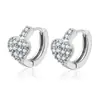 Aretes de Plata de Ley para Mujer 2026 Nuevos de Moda Estilo de Alta Gama Cierre de Corazón Aretes de Aro Pequeños Accesorios Redondos para Orejas