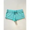 Pantalones de pijama casuales con cordón de chica picante americana color verde menta para mujer, shorts deportivos adelgazantes nuevos de verano, pantalones cortos calientes para casa