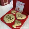 Caixa de Presente em Ouro Puro 999 Coração de Ouro Conjunto para Namorada e Esposa Presente de Dia dos Namorados Venda por Atacado