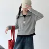 Conjunto de Sudadera Rayada de Otoño para Niñas, Nuevo Estilo Primavera y Otoño para Niños Mayores, Sudadera con Media Cremallera, Conjunto Casual de Dos Piezas