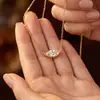 Collar de Plata S925 con Moissanita Marquesa Cadena para Clavícula Gruesamente Chapado en Pt950, Elegante, Sencillo, Versátil, Artículo Popular Transfronterizo de Tiktok