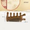 Pente de massagem de cinco dentes de sândalo dourado, pente meridiano para cuidados com o cabelo, raspagem de nariz de sapo, pente de dentes grandes, pente de raspagem