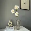Manta Rosa Estampada com Flor Artificial Cappuccino Francês Luxo Acessível Flor de Mesa de Alto Padrão Decoração para Arranjo de Flores de Salão de Casamento
