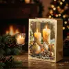 Nueva bolsa de mano dorada en relieve para Navidad con renos y campanas, decoración de ambiente festivo para regalo, bolsa de regalo en stock