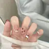 Parches de Manicura Hechos a Mano para Otoño e Invierno, Uñas Postizas, Uñas Largas, Blanqueamiento 10 Piezas de Uñas Portátiles Ojo de Gato de Cristal, Gama Alta