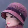 Gorro de Invierno para Personas de Mediana Edad y Mayores Mamá Gorro Cálido de Felpa para Personas Mayores Gorro de Punto de Algodón para Abuela Protección de Orejas Gorro de Lana para Señora Mayor