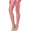 Estilo Europeu e Americano Lingerie Sexy Meia-calça Imitação com Porta-liga de Encaixe Anel de Perna Acessórios de Tira Longa Estampagem Dourada Antiderrapante Couro 3,5m
