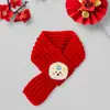 Gato Año Nuevo Accesorios para Mascotas Bufanda Danza del León Roja Hilo Caliente Tejido Bufanda para Perro Calentador de Cuello Festivo para Perro