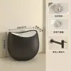 Fregadero para trapeador de forma de huevo color crema nórdico, fregadero de cerámica para trapeador doméstico para balcón, baño, fregadero para trapeador exterior para patio