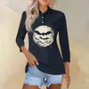 Novo Modelo 2026 para Plataformas de E-commerce Independentes, Amazon Transfronteiriço Estilo Europeu Casual Americano Camisa Polo MB14 de Manga Longa com Botões Halloween