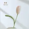 Decoración de flor de tulipán tejida a mano vertical terminada, flor artificial tejida a crochet para el Día del Maestro