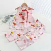 Traje de Algodón y Seda para Niñas Hanfu Qingdao Algodón Artificial Disfraz Tradicional Chino para Niños Bebé Niña Verano Dos Piezas Traje Tang