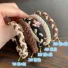 Elásticos de cabelo versáteis de renda coreanos, scrunchies coloridos fofos, acessórios de cabelo femininos cor creme para primavera-verão, elásticos de cabelo básicos para prender o cabelo