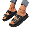 Sandalias con Hebilla de Pedrería de Estilo Europeo y Americano Transfronterizas de Suela Gruesa Verano 2026 Playa Comercio Exterior Talla Grande Zapatos para Mujer
