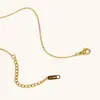 Collar Cruzado Europeo y Americano con Circonita Marquise Acero Inoxidable Chapado en Oro de 18K Sentido de Diseño de Nicho Moda Simple Collar para Mujeres