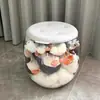 Banco de almacenamiento, Caja de almacenamiento de juguetes para niños, Contenedor de almacenamiento de peluches, Banco de almacenamiento transparente, Se puede usar como asiento, Transparente