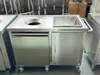 Carrinho de Coleta de Lixo Comercial em Aço Inoxidável, Carrinho de Coleta de Louça, Carrinho Simples para Reciclagem de Lixo e Resíduos Alimentares de Cafeteria, Carrinho de Reciclagem de Tigelas e Hashis