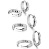 Pendientes de aro curvados de acero inoxidable de venta caliente transfronterizos, elegantes y versátiles para hombres, pendientes de estilo coreano, pendientes redondos electrochapados de moda, en stock