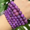 Nuevo Estilo 6/8/10mm Ágata Amatista Jade Púrpura Optimizado Mate Cuentas Redondas Cuentas Sueltas Pulsera Collar DIY Tejido Accesorios Hechos a Mano