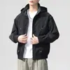 Chaqueta de trabajo para hombre para otoño e invierno, chaqueta funcional exterior casual retro americana de corte holgado, moderna y versátil