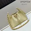 Bolsa de Ombro Hippie com Cordão, Bolsa Hobo de Couro Bovino de Primeira Camada para Axila, Bolsa Saco Acolchoada com Corrente de Couro Genuíno para Mulheres, Simples e Versátil