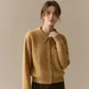 Cárdigan de punto trenzado con solapas de lana 100% bordado para mujer, nuevo estilo otoño e invierno 2026, chaqueta de punto petite