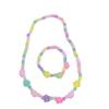 Colar infantil cor de doce pulseira colar de contas coloridas em estoque fofo princesa flor acrílica desenho animado conjunto