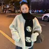 Bufanda Tejida Suave y Cera de Cachorro Lindo con Lana para Mujer Invierno Estilo Coreano Bufanda Larga Cálida Chal de Estudiante