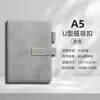 Cuaderno A5 con logo personalizado, hebilla de oficina en forma de U, cubierta de cuero engrosado, cuaderno de alto valor estético