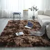 Tapete de Lã de Seda Transfronteiriço, Tapete para Mesa de Centro de Sala de Estar, Tapete Tie-Dye Degradê para Quarto ao Lado da Cama, Tapete de Chão Plush de Cobertura Total Doméstico