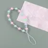 Amor cordão nicho feito à mão miçangas coloridas cordão para celular corda curta anti-perda corrente para celular de miçangas masculina Pérola