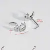 Piercing de Nariz de Aço Inoxidável com Lua, Estrelas e Lua Micro-Incrustadas de Cobre, Ornamento de Nariz em Forma de L, Argola de Nariz em Forma de 7, Joias de Body Piercing Transfronteiriças Europeias e Americanas
