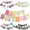 Letra de Fiesta Estampado en Caliente Cola de Sirena Banner Feliz Cumpleaños Decoración Sorpresa de Cumpleaños Suministros para Fiestas Bandera de Tirar de Unicornio