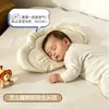Almohada infantil con núcleo para soporte del cuello y ayuda para dormir, adecuada para uso doméstico, 3-6 años, dormitorio de estudiante, baja, delgada, suave, soporte completo para la cabeza