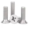 Tornillos para máquina de aleación de aluminio con cabeza de cruz Phillips, tornillos de cabeza plana ranura en cruz, tornillos electrónicos KM M2.5M3M4M5M6