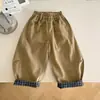 Nausicaä do Vale do Vento 2026 Primavera Novo Estilo Coreano High-End Calça Casual Solta Infantil com Patchwork Único Calça Longa para Meninos Nova Chegada