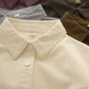 Camisa de Manga Larga con Textura de Nieve de Burbujas de Leche para Mujer, Holgada, Casual, Engrosada, Algodón para el Trabajo, Otoño/Invierno, Para Usar en Capas