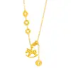 Collar de Borla Escama de Dragón Brillante Oro Brillante 24K Nuevo Estilo Chino Cadena para Clavícula de Caballo de la Tienda de Oro Pu Zuo