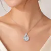 Nuevo Collar de Moissanita Gota de Agua con Acabado de Alta Gama, Colgante Geométrico Hueco, Joyería Versátil y Dinámica, Popular en Transmisiones en Vivo