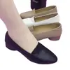 Sapatos Femininos de Salto Bloco Sapatos Únicos 2026 Nova Coleção Primavera/Outono Solado Macio Confortáveis Sapatos Femininos de Couro Corte Baixo Salto Baixo Slip-on Sapatos de Verão