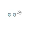 Pendientes de Acero Inoxidable Transfronterizos Joyería Básica para Piercing Traje Pendientes Redondos de Circonita Forma de Luna Tornillo Tornillo