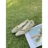 Bailarinas de Piel de Oveja con Estampado de Uvas y Lunares, Puntera Redonda Francesa, Lazo, Boca Baja, Zapatos de Salón de Satén Huevo Enrollado para Mujer