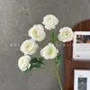 Flores artificiais, 6 cabeças de peônia, arranjos florais de casamento, decorações de casamento, centros de mesa para corredor, decoração suave, paisagismo, atacado para exportação