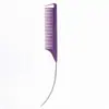 Fabricante Qimei Salão de Cabeleireiro Penteador Pente de Cauda Fina Cor Pura Anti-Alta Temperatura Distribuição para Salão de Cabeleireiro Pente de Agulha de Aço para Styling de Mechas