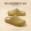 Pantuflas de Algodón Impermeables EVA Hamuding para Hombre Invierno Exterior Forradas de Terciopelo Suela Gruesa Cálida Uso en Casa Puntera Cerrada Pantuflas de Algodón para Mujer