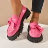 Zapatos Pequeños de Cuero Estilo Británico, Nuevos Modelos Primavera y Otoño, Zapatos Planos Versátiles Multicolores para Mujer, Zapatos Negros con Lazo, Mocasines Slip-On