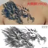 Tatuaje Temporal de Hierbas para Mitad de Espalda Pegatina Dragón Geisha Chhao Yun Pegatina de Tatuaje para Espalda Pegatina de Tatuaje Semi-Permanente de Jugo para Espalda