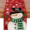 Nuevo camino de mesa navideño de Amazon transfronterizo con decoración de copo de nieve, mantel de lino duradero y resistente, suministro exclusivo