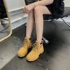 Botas Amarillas Grandes Pateables para Mujer Otoño 2025 Nuevas Botas Martin Estilo Británico Clásico Botines Versátiles de Suela Gruesa